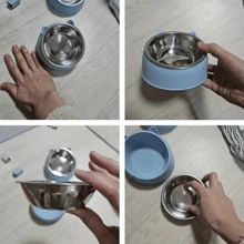 1 chiếc bát đựng thức ăn cho thú cưng nghiêng 15° bằng thép không gỉ dành cho người yêu mèo/chó và chó/mèo mẹ yêu thích với thiết kế chống trượt và chống tràn, chân đế nâng cao và có thể tháo rời để dễ dàng lấy thức ăn, dành cho người yêu mèo và người yêu mèo và người yêu chó và người yêu chó mẹ yêu thích - Nhiều màu - Xem 5