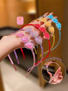 5 bucăți agrafe de păr colorate în formă de inimă, accesorii de păr care nu dăunează pentru aranjarea părului