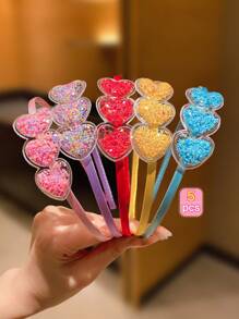 5 bucăți agrafe de păr colorate în formă de inimă, accesorii de păr care nu dăunează pentru aranjarea părului