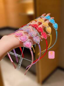 5 bucăți agrafe de păr colorate în formă de inimă, accesorii de păr care nu dăunează pentru aranjarea părului