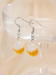 2pcs Novelty Mini Mug Shaped Earrings For Women, Oktoberfest Style