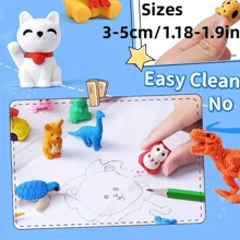 30 pièces Ensemble d'Gommes Animaux Mignons Style Aléatoire - Gommes en Forme d'Animaux Miniatures, Gommes Décoratives de Bureau Collectionnable, Accessoires de Papeterie Style Animal de Compagnie Parfumés, Décoration de Bureau, Papeterie Créative, Remplisseurs de Boîte-Cadeau et de Prix, Fournitures de Rentrée Scolaire, Utilisation au Bureau et à la Maison