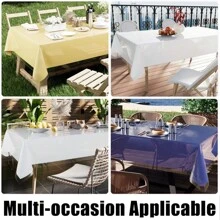 1 pieza de manteles de PVC transparente de cristal, cubierta rectangular impermeable y resistente al aceite, protector de mantel de plástico lavable para mesa de comedor, fiestas, cocina y exteriores - transparente - Ver 7