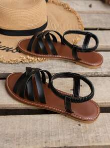 2024 Summer New Fashion Flat Shoes, Korean Style Sandals, Roman Sandals And Beach Shoes For Women