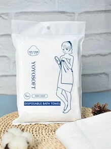 1pack Disposable Bath Towel, Skincare, Living Room Home Bedroom Bathroom House Decor, Travel Stuff, Wedding, Party, Birthday, Gifts For Men Mom Dad Friends, New Years, Accessories, Funny Gift Accessories - White - View 1