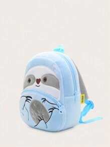 1pc Cartoon Sloth Plush Backpack, Suitable For Children Aged 2-4 Years Old - Baby Blue - View 3