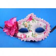 1Pc Lace Transparent Plastic Masquerade Mask Women Venetian Masks Party Masks Lace Mask For Halloween Bachelorette Party And Costumes  Red - Random Color - View 5