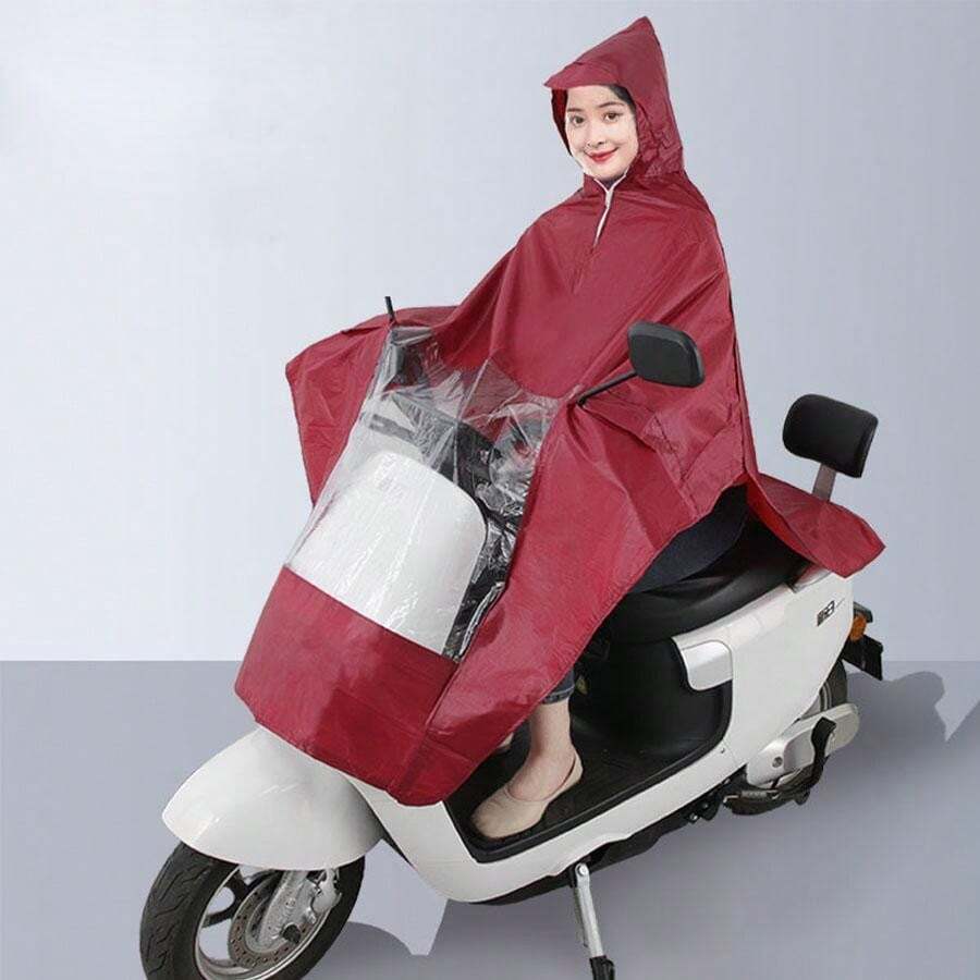 Poncho Pluie Vélo Électrique HOCK - Imperméable, Capuche Casque, Réfléchissant