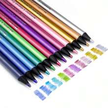 Set Di 12 Matite Metalliche Colorate Con Glitter, Colori Flash E Fluorescenti Per Pittura E Disegno - Colore metallizzato perlescente - Visualizzare 1