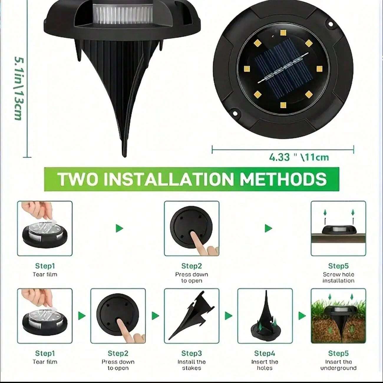 Lanterna Solare Da Prato, Illuminazione Esterna, Luce Da Paesaggio Ideale Per Giardino Parco O Prato Confezione Da 2 Unita 75252987
