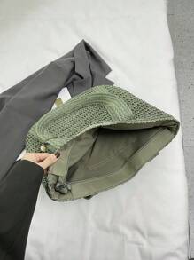 New Arrival torba plażowa o dużej pojemności z tkanej słomy, prosta i swobodna torba na ramię w stylu francuskim do codziennego użytku - Zielony - Zobacz 3