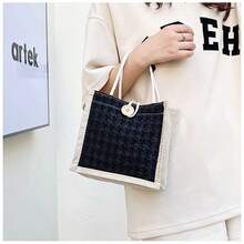 1 Túi vải Canvas họa tiết hoa, Túi xách thời trang đơn giản, cá tính, phù hợp với mọi phong cách, Túi đựng đồ du lịch hàng ngày, Túi đựng đồ ăn trưa di động, Túi mua sắm, Túi quà tặng, Túi đựng đồ dễ dàng - Nhiều màu - Xem 9