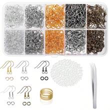 Kit para hacer ganchos de pendientes con 1350 piezas que incluye 200 tapones de oídos, 1000 anillos de salto, respaldos y pinzas de joyería, para hacer y reparar pendientes. - Multicolor - Ver 11