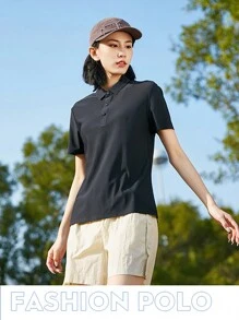 Women's Ice Silk Polo Shirt, Golf Polo, Business Casual Top, Short Sleeve, Powerful & Stylish