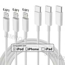3入組20W 6.6英尺【Apple MFi認證】Type-C轉Lightning快速充電線，適用於Apple iPhone 14 13 12 11 Pro Max XR XS X 8 7 6 Plus SE、iPad Mini - 白色 - 查看 3