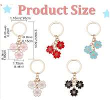 1pc Flower Charm Keychain Key Ring Bag Accessory Car Pendant Phone Ornament Valentines Key Chain Charms Car Accessories Women Cute Keychain - White - View 2