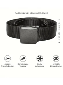 Travel Security Concealed Money Belt With Hidden Zipper Pocket, Waist Pack Dad College Bag Fanny Pack Waist Bag Bum Bag Work Weekend Summer Vacation Carry On Utility Black Gift Winter Christmas Gifts Zipper Bag Thanksgiving Holiday Bag Rider Bag Black Bag Hiking Hiking Large Capacity Multi-Functional Outdoor Portable Fashionable Casual Dad Gifts Boyfriend Gifts Goyard Travel Gifts Side Bag Hip Bag School Men Bag Pack Belt Bag Spring School Supplies Purse Side Bags For Men Men Essentials