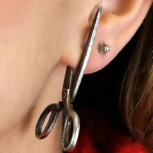 1 Paire De Boucles D'oreilles À La Mode En Forme De Ciseaux Vintage Pour Femmes, Cadeau Unique, Créatif Et Personnalisé Pour Les Festivals