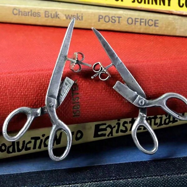 1pair Fashionable Vintage Scissor Shaped Earrings For Women, Unique & Creative & Personalized Gift For Festivals