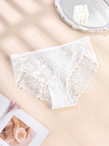 3pcs/Set Plus Size Women Sexy Lace High Waist Briefs