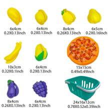 66 Pcs Fruit Cut Toys Chi Che Le Fun Toys Set Simulated Kitchenware Fruits And Vegetables Pizza - Multicolor - View 5