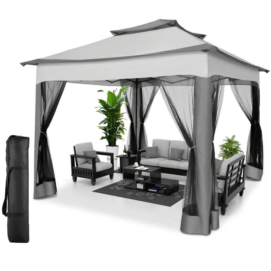 Gazebo 10x10 Pop Up Gazebo With Mosquito Nettings Waterproof Outdoor