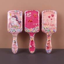1 Pc Clear Comb Box, Cartoon Pattern, Size 19cm * 6.5 Cm, Suitable For Straight Hair, Curly Hair Friends Can Not Use, Is The Best Gift For Children, Comb Can Rub The Scalp., Hair Brush, Comb, Hair Tools, Hair Products And Accessories For Barber Salon Beauty Travel Essentials