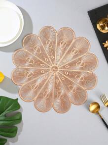 Placemats 1/4piece Set PVC Place Mats For Kitchen Table Indoor/Outdoor Washable Heat-Resistant Placemat Wipeable Dining Table Mats For Wedding,Camping, Festival, Party