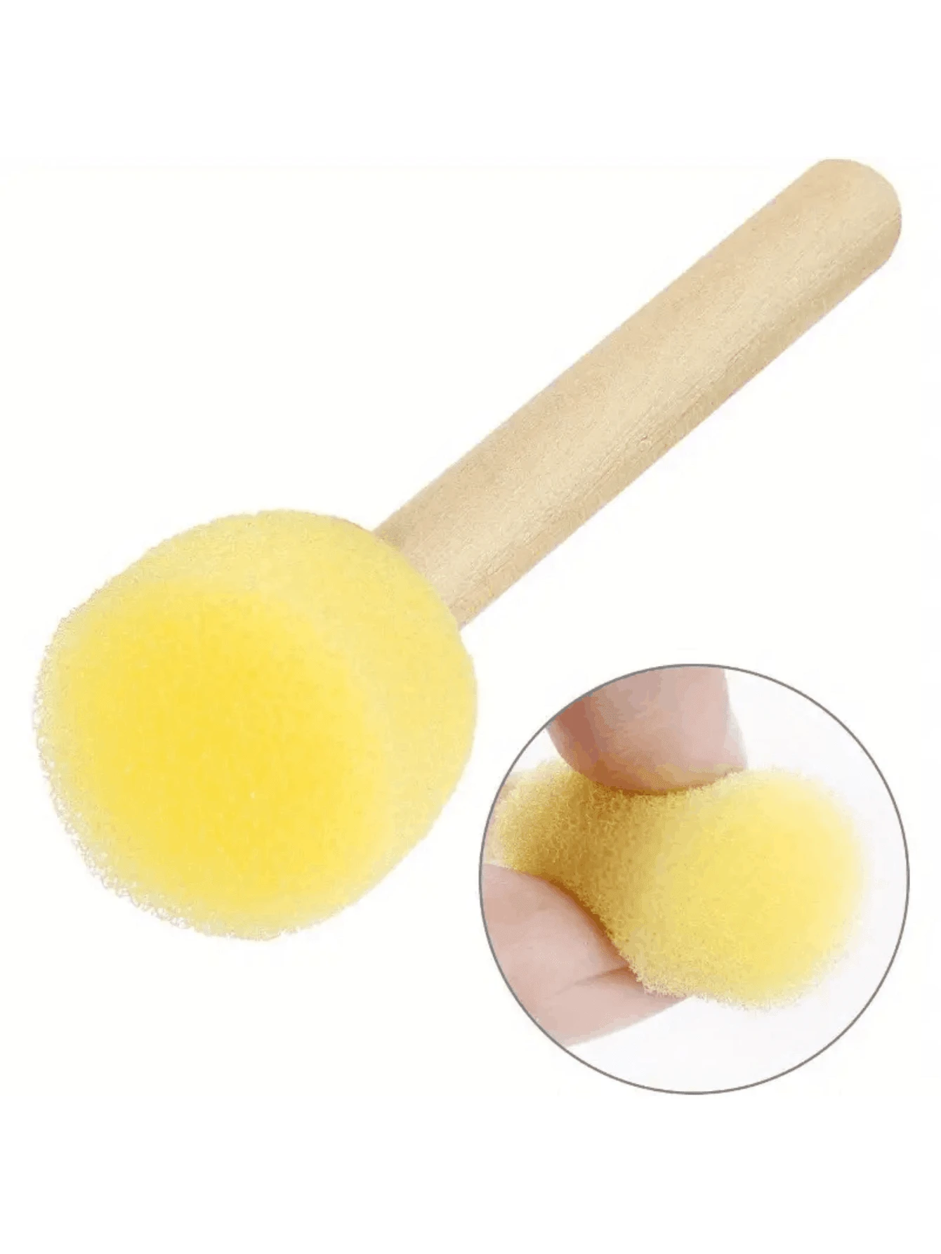 40pcs Sponge Foam Brushes With Wooden Handles For Painting, Doodling