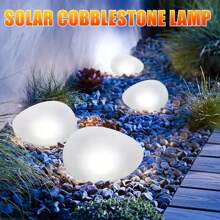 1pc Solar Buried Light With Pebbles For Home Garden Lawn, Pathway Lights, Solar Stone Lights - White - View 11