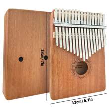 SHIXIONG Piano de pulgar kalimba 17 teclas, Instrumento musical portátil con martillos de afinación, con instrucciones de aprendizaje, bueno como regalo de Navidad, regalo de cumpleaños, niños y adultos - Color caoba - Ver 6