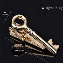 1入金色個性化朋克風領帶夾，多種選擇適合男士晚會 - 金黃色 - 查看 15