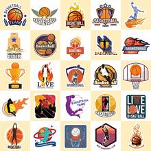 50入組籃球防水DIY創意塗鴉貼紙，適用於吉他滑板水瓶杠頭盔滑雪板筆記型電腦手機殼冰箱門行李箱涂鴉貼紙 - 彩色 - 查看 7