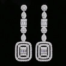 Dubai Luxury Color Bridal Necklace Set For Women Cubic Zirconia Wedding Jewelry Sets Brides Accessories Jewellery