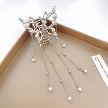 1pc Butterfly Metal Hair Clip Women's Premium Sense Half Tie Hair Clip New Chinese Fringe Small Hair Claw Hair Fascinator Tiaras Hair Clips Hair Jaw Clip Hair Clamps Hair Clutch Hair Catcher Clip, School Stuff, College Fall Winter Claw Clip Hair Accessories For Women For Vacation Outfits Woman