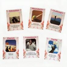 1入組愛情卡：當兩顆心相愛靈魂神諭卡紙質卡牌，桌上遊戲、派對遊戲女性青少年最受歡迎的遊戲，占卜，禮物 - 紅色 - 查看 7