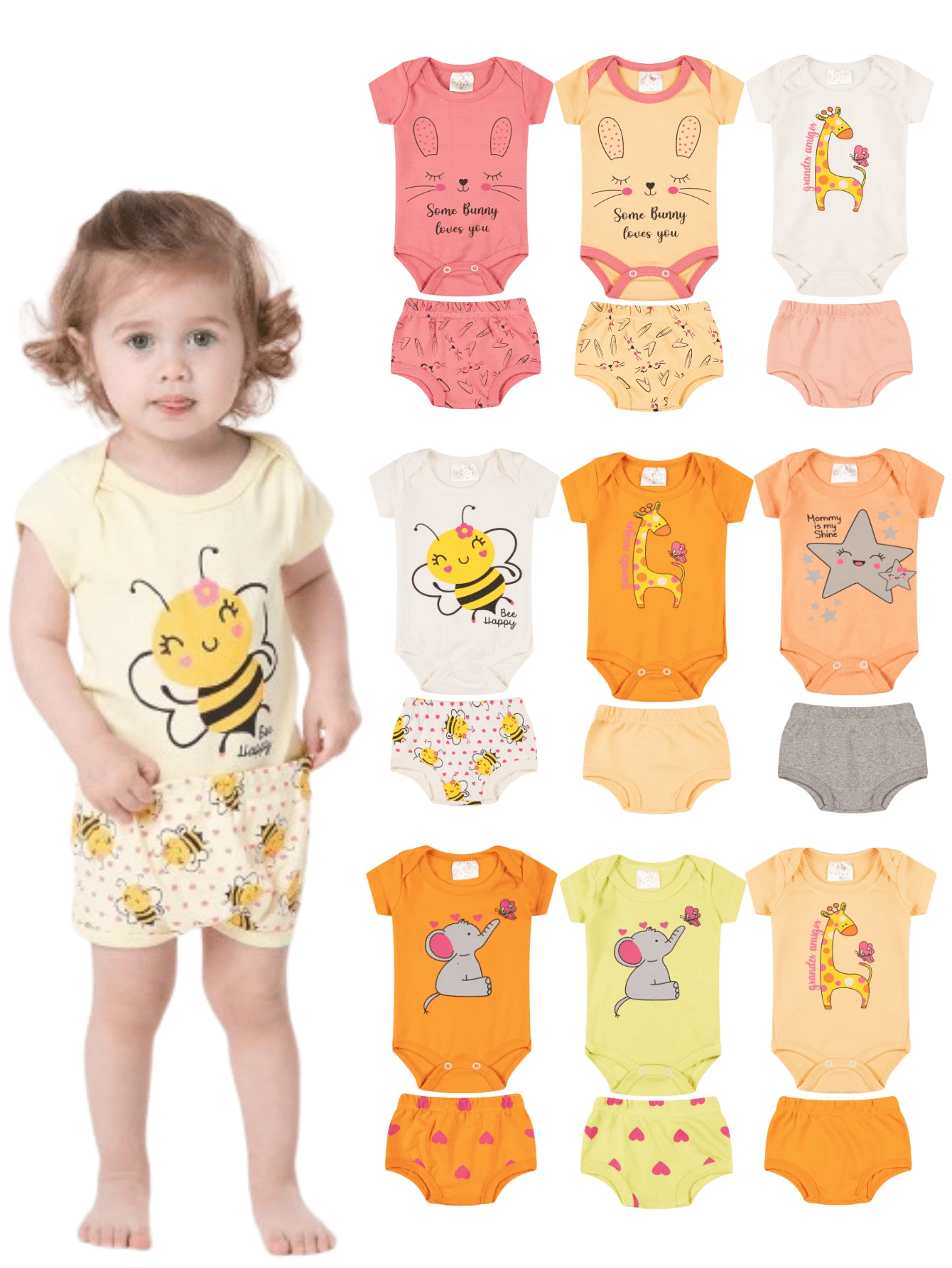 Baby Girls Bodysuits - Nhiều màu - Xem 1