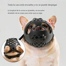 Bozal De Silicona Para Perros Bulldog Francés/Inglés/Pug Hecho De Silicona No Tóxica Suave Y Natural, El Bozal Para Mascotas Es Resistente Al Desgaste Y Cómodo, Que No Magullará La Piel Del Perro - Negro - Ver 2
