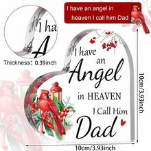Customized Acrylic Ornament 1 Piece Loss Of Mom And Dad Memorial Gift Red Cardinal Christmas Decoration Bereavement Acrylic Gift Sign Memorial Mom And Dad In Heaven Table Centerpiece Gifts Birthday Graduation