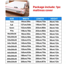 1入超柔軟毛巾床墊套,帶拉鍊,6面防水針織厚床墊保護套,適用於單人或雙人床墊 - 白色 - 查看 2