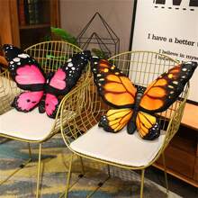 Juguetes de peluche realistas de mariposas, almohadas suaves de mariposas de peluche, cojín lumbar, decoración de habitación, regalos para cumpleaños/Navidad/Año Nuevo (Pueden ocurrir ligeras diferencias de color debido a variaciones en el lote de telas, pero el producto real será similar a la imagen promocional)