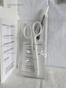 Mini ciseaux blancs, coupe-papier portable en acier inoxydable, papeterie artisanale, cadeau pour bureau et école - Multicolore - Voir 3