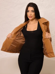 Women Jackets - 駝色 - 查看 4