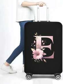 1 PC Letter Printed Suitcase Cover, Strong Elastic Suitcase Cover, Suitcase Protective Cover, Suitcase Dust Cover, Storage Suitcase Cover, Trolley Suitcase Cover Luggage Covers Suitcase Protective Cover For Holiday For Vacation  Travel Essentials Travel Accessories Bag For School School Accessories School Stuff