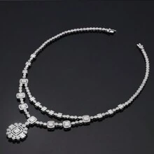 Dubai Luxury Color Bridal Necklace Set For Women Cubic Zirconia Wedding Jewelry Sets Brides Accessories Jewellery