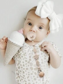 2pcs Baby Silicone Pacifier Clip Holder With One Piece Design,Soft Flexible Paci Binky Clips