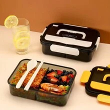 1/2入組可微波便當盒，高容量可重複使用3個分隔格食物容器，防漏且食品安全，戶外釣魚露營家庭廚房配件，適合成人和兒童 - 藍色 - 查看 6