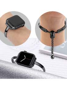 1pc Slim T-Strap Metal Band Bracelet Compatible With Apple Watch Band 38/40/41/42/44/45/46/49mm Compatible With Series Ultra/Se/10/9/8/7/6/5/4/3/2/1