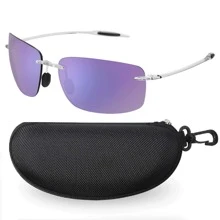 MAXJULI Rimless Polarized Fashion Sports Fashion Glasses Men Women Tr90 Outdoor Running Olf Surf Driving MJ8009 - A14 Pha Lê/Tím - Xem 1