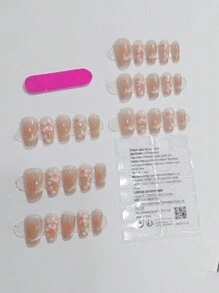 Monina 30入組手工製作3D法式貓眼美甲裝飾，水晶桃花設計腮紅，清新明亮，美白，節日送女生的完美禮物 - 淺粉色 - 查看 5